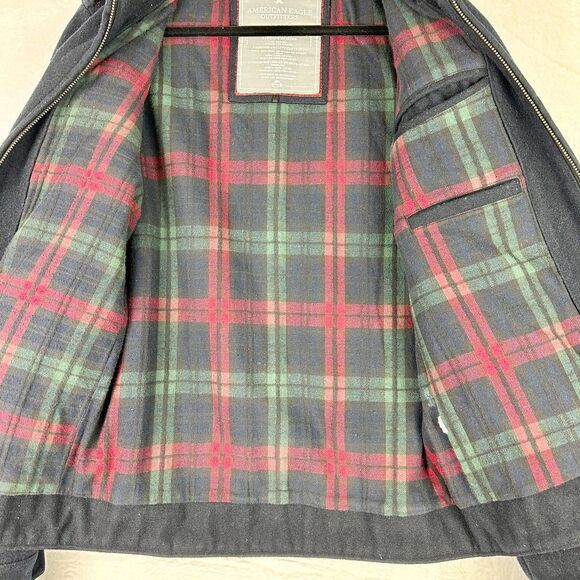 American Eagle Men's Wool Military Style Coat Size Medium Dark Navy - Picture 6 of 7